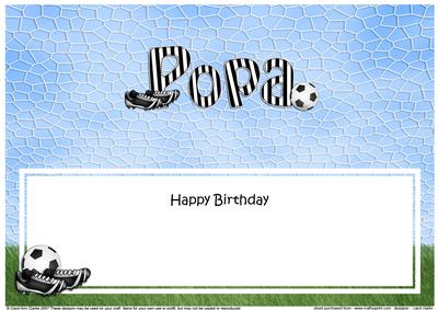 Birthday Popa Football Large Dl Matching Insert