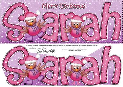 Merry Christmas Sarah Robins Large Dl & 3D Decoupage
