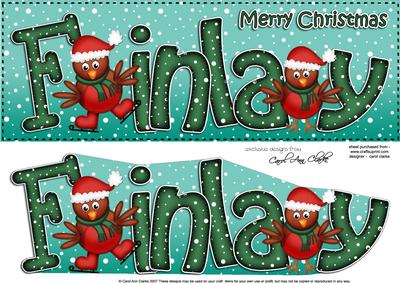 Merry Christmas Finlay Robins Large Dl & 3D Decoupage