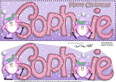 Merry Christmas Sophie Penguins Large Dl & 3D Decoupage