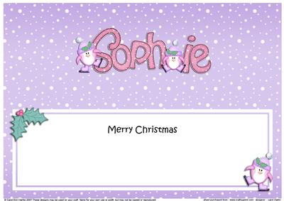 Merry Christmas Sophie Penguins Matching Large Dl Insert