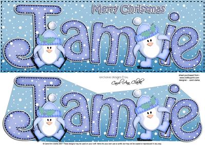 Merry Christmas Jamie Penguins Large Dl & 3D Decoupage