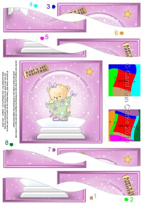 Teddy Rosie's Xmas Tree Snowglobe Wavy Spiral Side Stacker