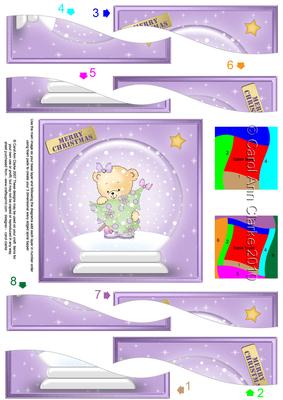 Teddy Rosie's Xmas Tree Snowglobe Wavy Spiral Side Stacker