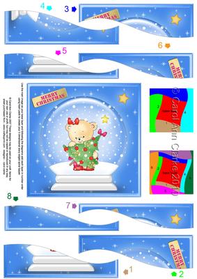 Teddy Rosie's Xmas Tree Snowglobe Wavy Spiral Side Stacker