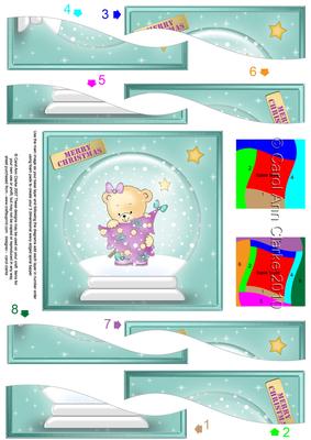 Teddy Rosie's Xmas Tree Snowglobe Wavy Spiral Side Stacker