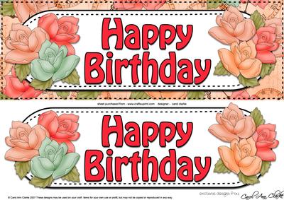 Large Dl Birthday Roses Card & 3D Decoupage