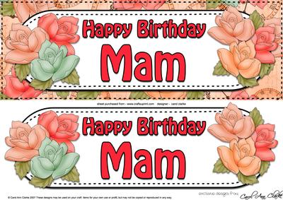 Large Dl Birthday Mam Roses Card & 3D Decoupage