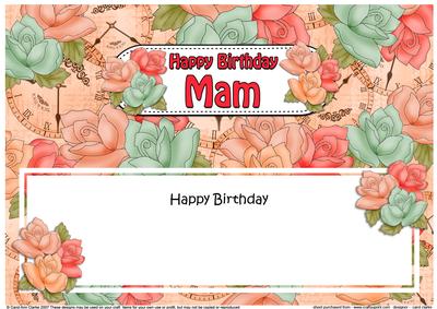 Birthday Mam Roses Large Dl Matching Insert