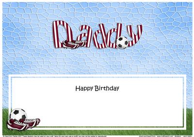 Happy Birthday Daddy Football Matching Large Dl Insert