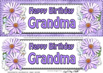 Large Dl Birthday Grandma Daisies Floral 3D Decoupage