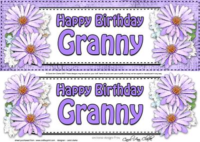 Large Dl Birthday Granny Daisies Floral 3D Decoupage