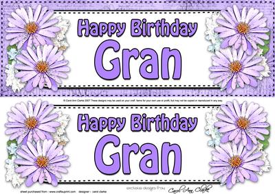 Large Dl Birthday Gran Daisies Floral 3D Decoupage