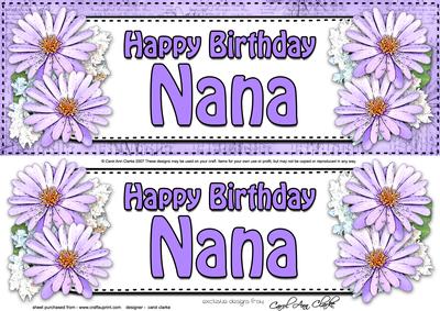 Large Dl Birthday Nana Daisies Floral 3D Decoupage