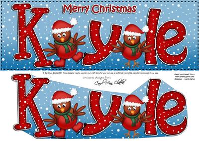 Merry Christmas Kyle Robins Large Dl & 3D Decoupage