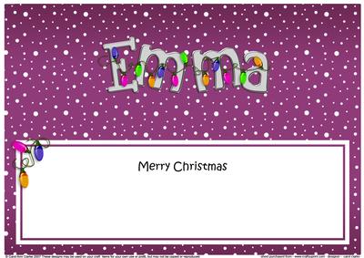 Merry Christmas Emma Xmas Lights Matching Large Dl Insert
