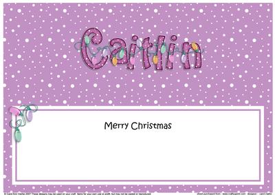 Merry Christmas Caitlin Xmas Lights Matching Large Dl Insert