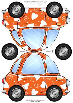 Funky Love Bug Car Shaped Card