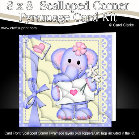 8 x 8 Lola Elephant's Love Letter Scalloped Corner Kit