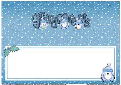 Merry Christmas Grandparents Matching Large Dl Insert