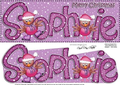 Merry Christmas Sophie Robins Large Dl & 3D Decoupage