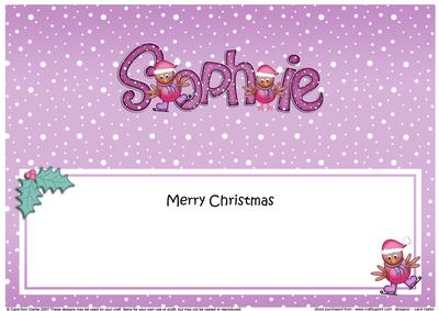 Merry Christmas Sophie Robins Matching Large Dl Insert