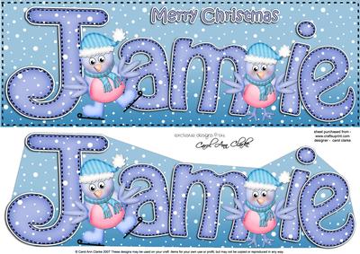 Merry Christmas Jamie Robins Large Dl & 3D Decoupage