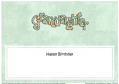 Birthday Granddaughter Roses Large Dl Matching Insert