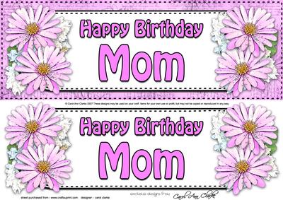 Large Dl Birthday Mom Daisies Card & 3D Decoupage