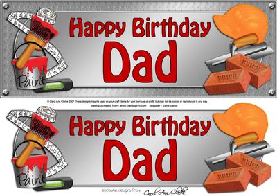 Large Dl Birthday Dad Handyman Tools Card & 3D Decoupage