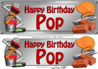 Large Dl Birthday Pop Handyman Tools Card & 3D Decoupage