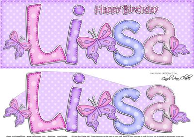 Large Dl Birthday Lisa Butterflies Card & 3D Decoupage