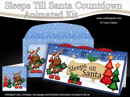 3D Xmas Rudolph's Cracker Sleeps Till Santa Countdown Card
