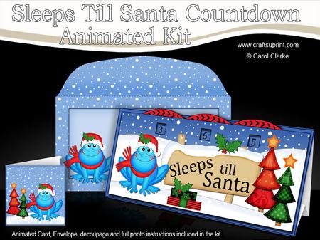 3D Xmas Freddy Frog Sleeps Till Santa Countdown Card