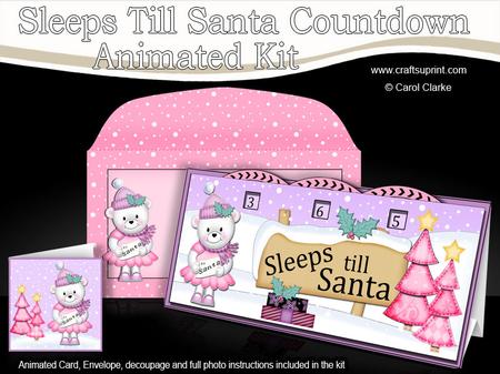 3D Xmas Teddy Tess Sleeps Till Santa Countdown Card