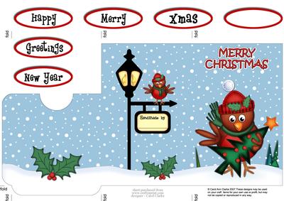 Christmas Robin Xmas Tree Lottery Wallet Card