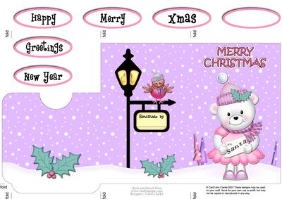 Christmas Teddy Tess Lottery Wallet Card