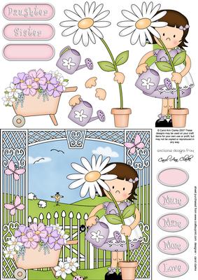 Girlz Suzi's Flower Quick Card with 3D Decoupage