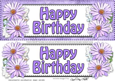 Large Dl Birthday Daisies Floral 3D Decoupage