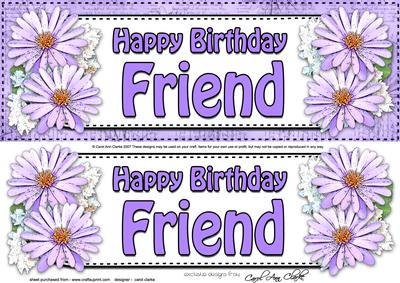 Large Dl Birthday Friend Daisies Floral 3D Decoupage