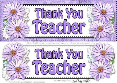 Large Dl Thank You Teacher Daisies Floral 3D Decoupage