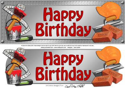 Large Dl Birthday Handyman Tools 3D Decoupage