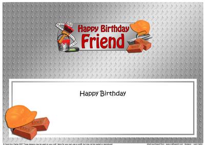 Birthday Friend Handyman Tools Matching Large Dl Insert