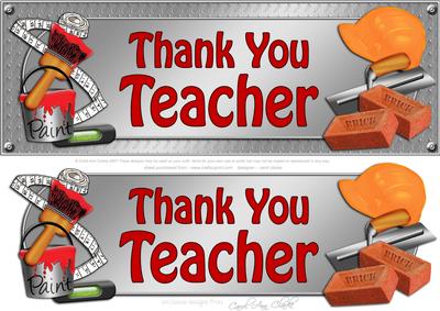 Large Dl Thank You Teacher Handyman Tools 3D Decoupage