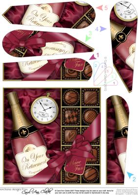 Retirement Champers N Chocs Fan Pyramage Topper