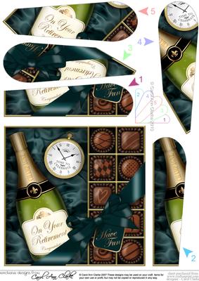 Retirement Champers N Chocs Fan Pyramage Topper