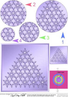 Xmas Snowflake Tree Circle Pyramage Topper