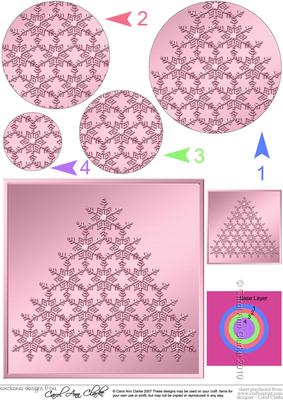Xmas Snowflake Tree Circle Pyramage Topper