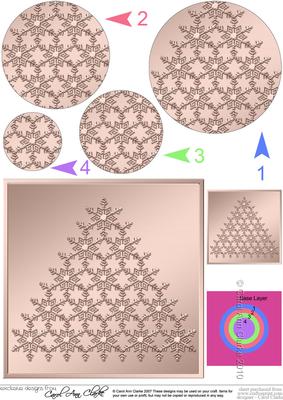 Xmas Snowflake Tree Circle Pyramage Topper