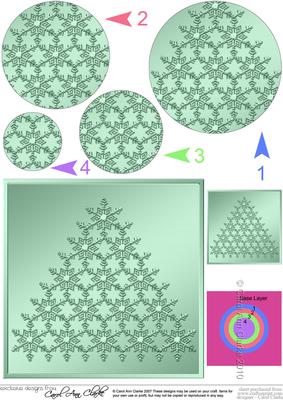Xmas Snowflake Tree Circle Pyramage Topper